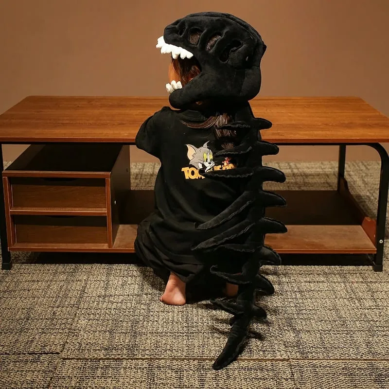 Dinosaur Skeleton Headgear Pillow - 4 Colors Perfect for Party Cosplay & Cozy Sofa Lounging