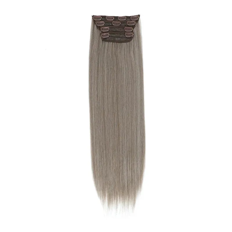Straight High Temperature Fiber 11 Clips Ins Hair Extensions 24 Inch Orange Brown Synthetic Hair Daily Use Hair Pieces For Women — image 11
