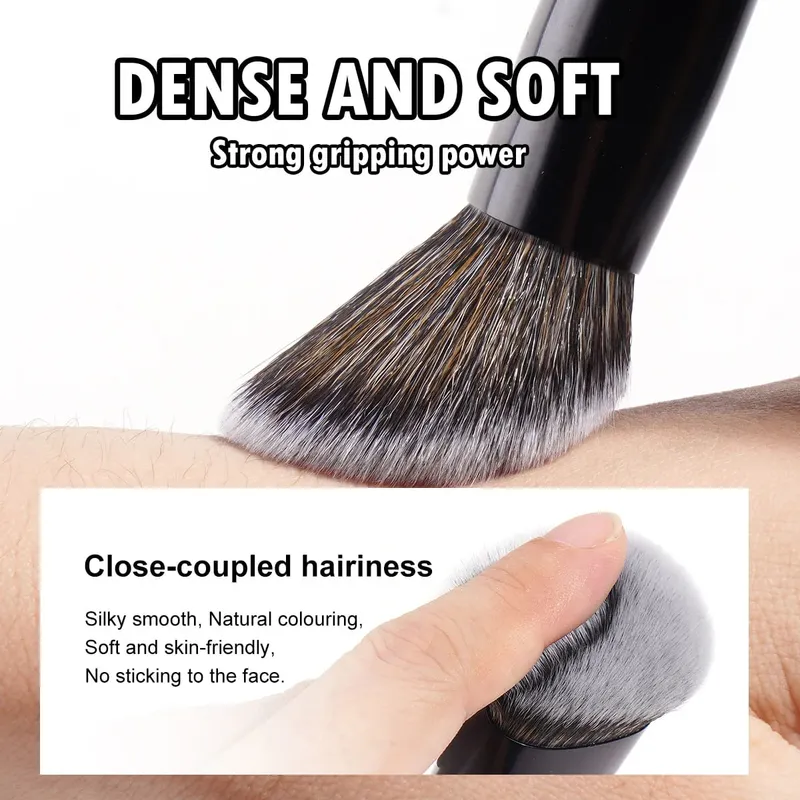 Makeup Brushes Foundation Contour Conceal 3pcs Angled Synthetic Kabuki Brushes for Blending Liquid Cream Powder Cosmetic — image 6