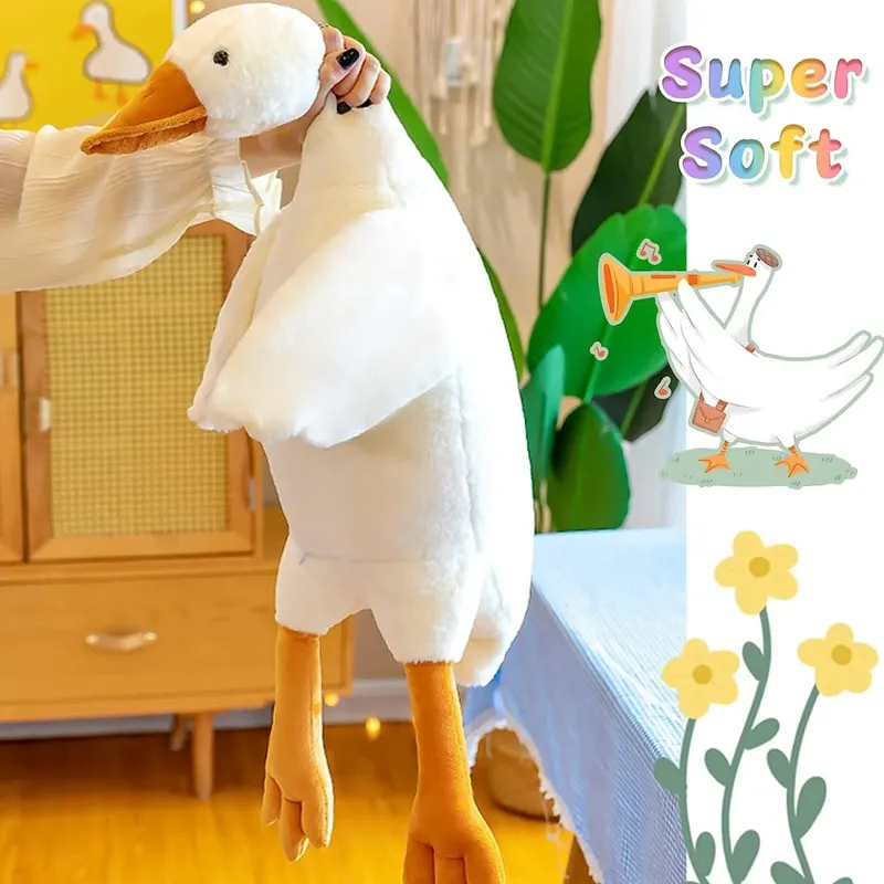 Cute Goose Plush Stuffed Animal Soft Duck Toy Swan Hugging Pillow for Room Decor Birthday Gift — image 9