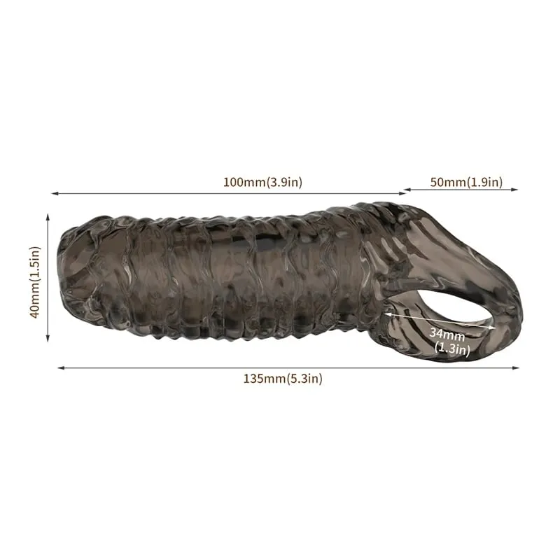 Thicken Penis Enlargement Sleeve Reusable Cock Ring Delay Ejaculation Penis Extender Condom Lock Ring Sex Toys Men Erotic Goods — image 9