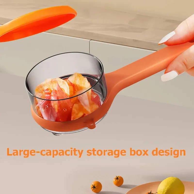 Peeler with Storage Box Fruit and Vegetable Peeler Double-Sided Stainless Steel Multi-Functional Peeler Suitable for Kitchen — image 3