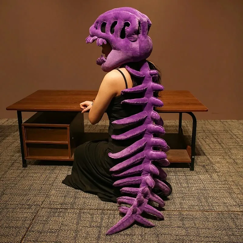 Dinosaur Skeleton Headgear Pillow - 4 Colors Perfect for Party Cosplay & Cozy Sofa Lounging