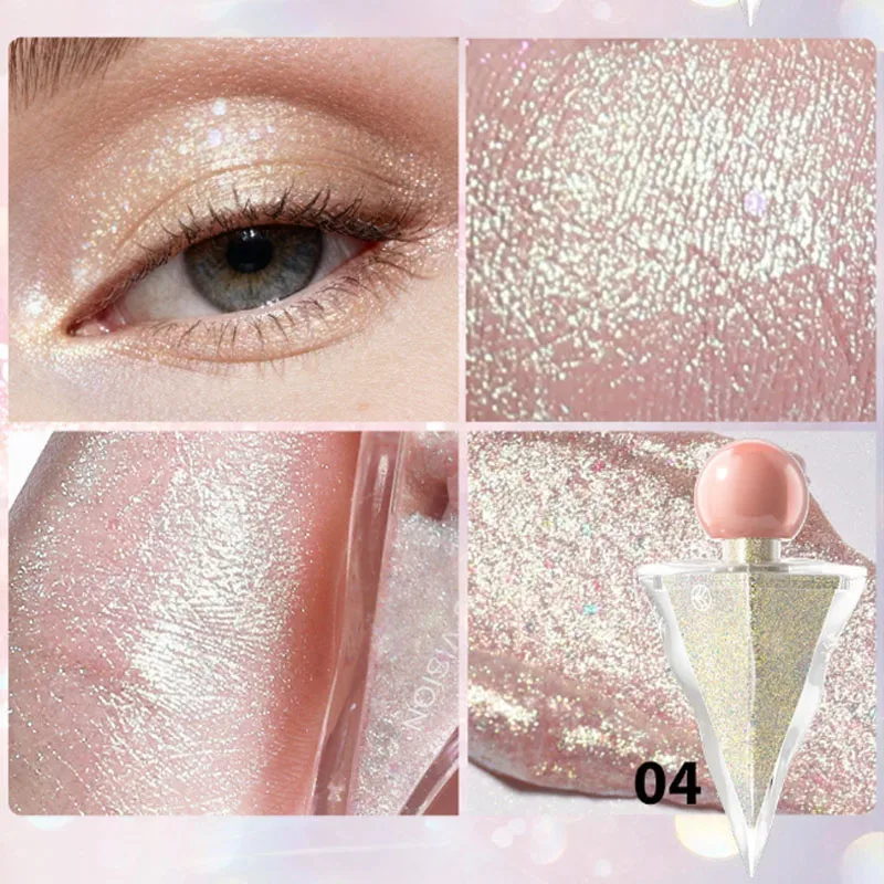 3 Colors Glitter Liquid Eyeshadow Set Shimmer Sparkly Metallic Eye Shadow Multi-Functional Highlighter Enhances Luster Lightweight Water-based Long Lasting Shiny Eye Makeup For Party Festival. — image 3