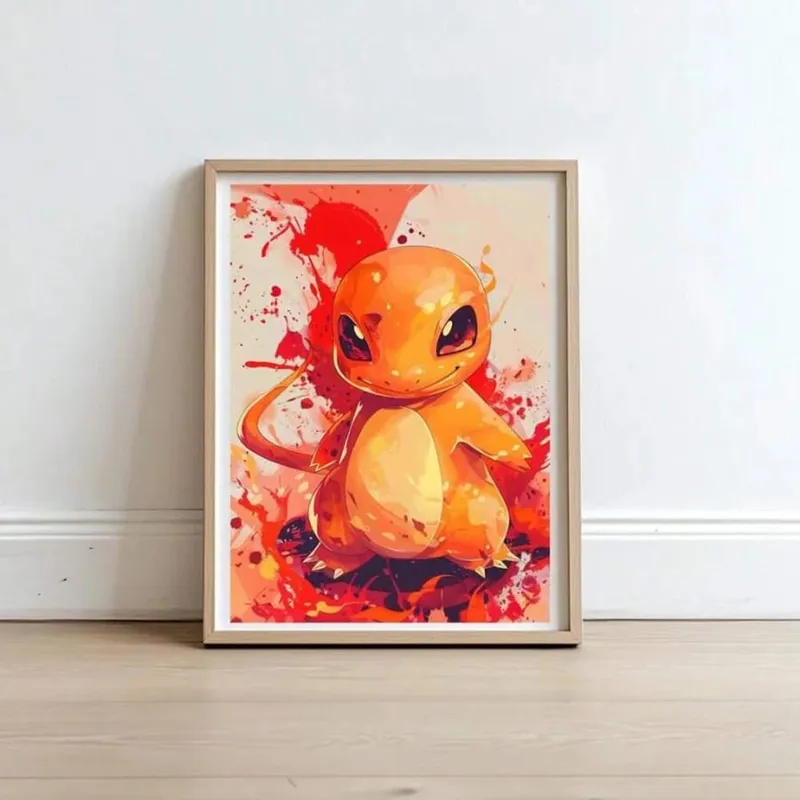 Anime Pokemon Pikachu Charmander Bulbasaur Squirtle Poster HD Canvas Painting Home Living Room Painting Wall Art Children's Gift