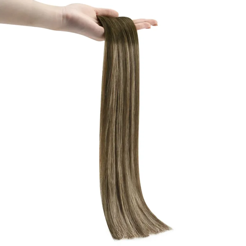 Moresoo Double Sided Tape in Hair Extensions Remy Straight for Woman 100% Real Natural Brazilian Human Hair Extensions Tape Ins