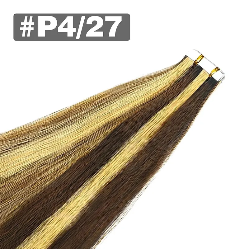 20pcs/Pack Tape In Human Hair Extensions Natural Straight 100% Remy Human Hair Extensions with Seamless Invisible Tape Ins Hair — image 14