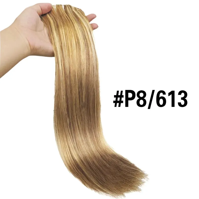 Straight Clip In Human Hair Extensions Brown Unprocessed Hair Extensions Full Head Brazilian Hair Seamless Clip Ins Extension