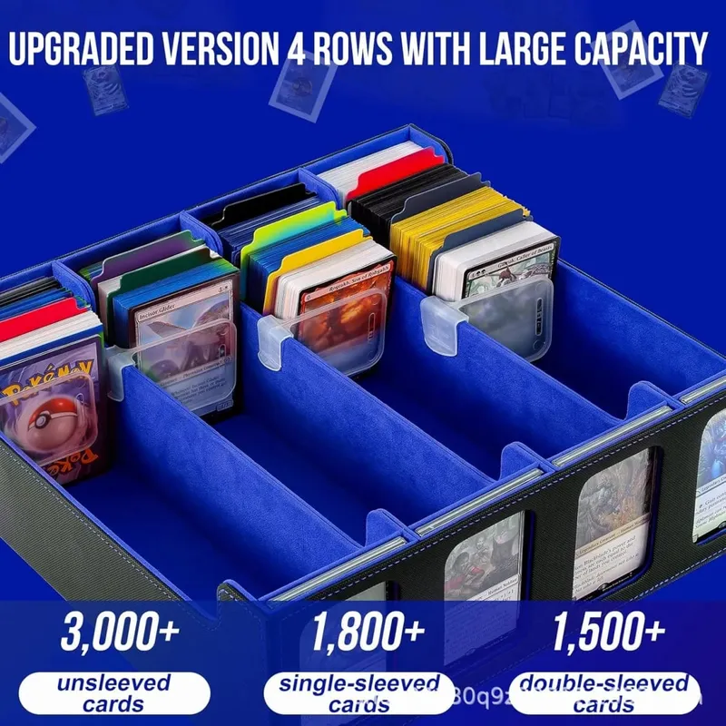 Card Storage Box Holds 2400+ Single Sleeved Cards Includes 4 Card Stoppers and 24 Card Dividers Suitable for TCG Trading Card — image 3