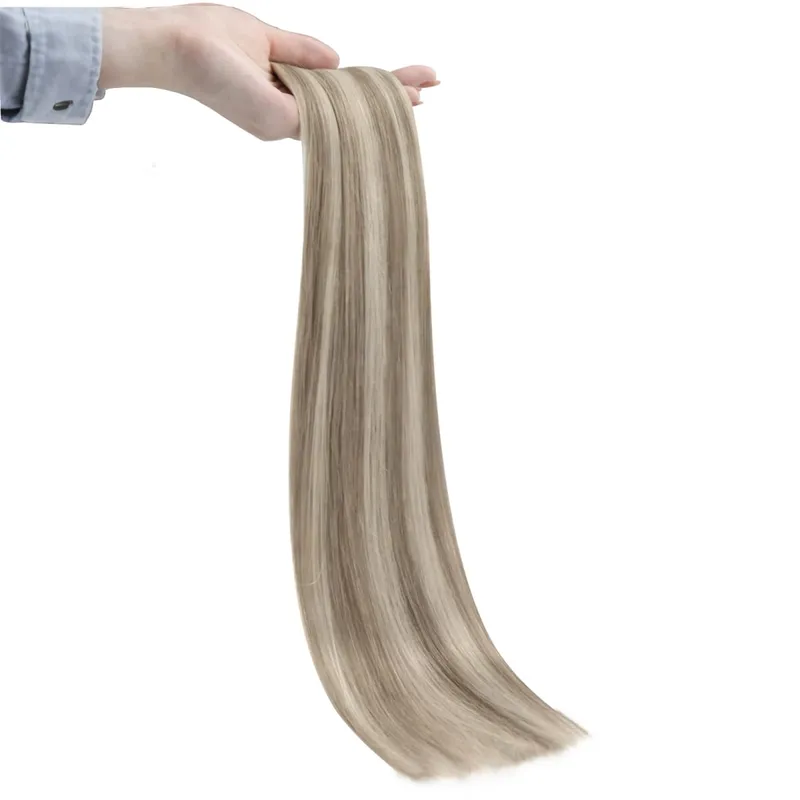Moresoo Double Sided Tape in Hair Extensions Remy Straight for Woman 100% Real Natural Brazilian Human Hair Extensions Tape Ins