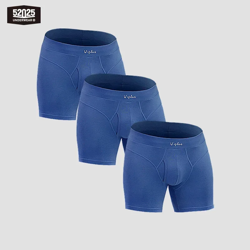 52025 Men's Cotton Modal Boxer Briefs – Ultra-Soft Breathable Underwear with Extended Coverage, All-Day Comfort and Modern Fit