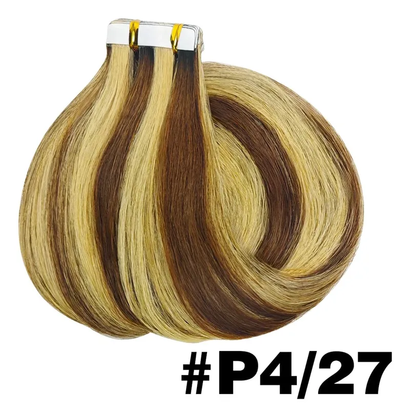 Tape In Hair Extensions Human Hair Straight Natural Black Seamless Weft Skin Extensions 20Pcs 50g/Pack Invisible Tape ins Hair — image 14