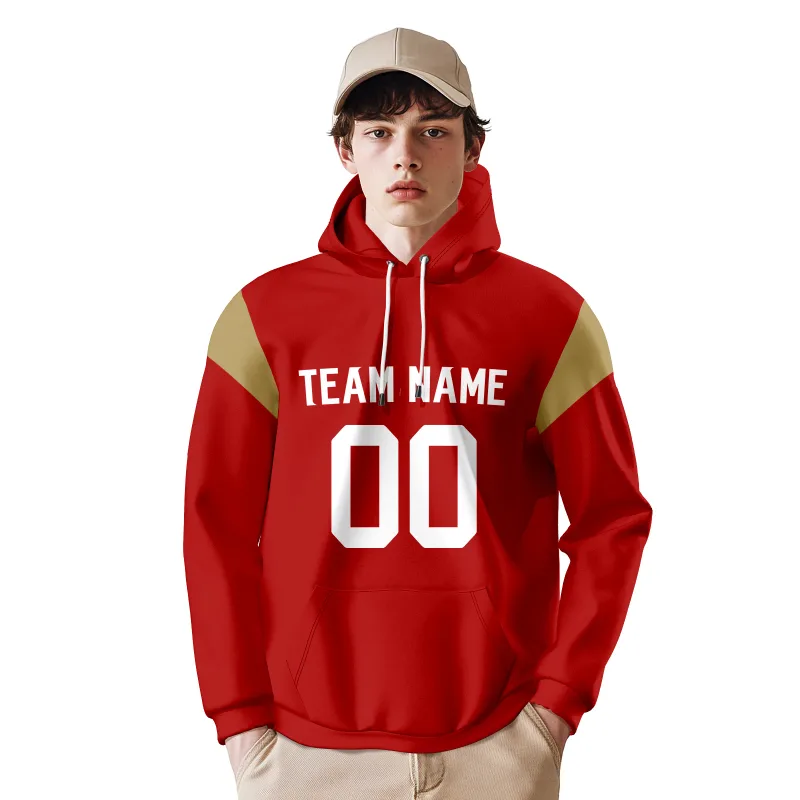 Men's Custom Football Hoodie Personalized Printed Team Name Number Sweatshirt Game Day Pullover Gift — image 4