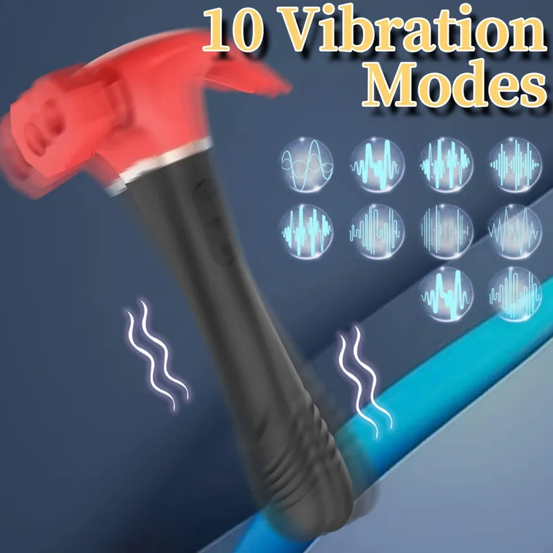 Hammer Vibrator Multifunctional Sex Machine G Spot Stimulation Telescopic Dildo Vaginal Masage Cit Sucking Female Masturbator