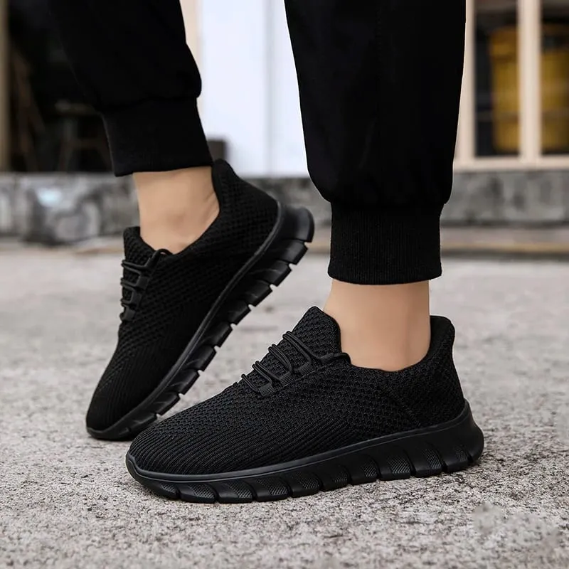 Men's Mesh Knit Slip On Shoes Breathable Lightweight Walking Sneakers Soft Sole Casual Dad Shoes — image 1