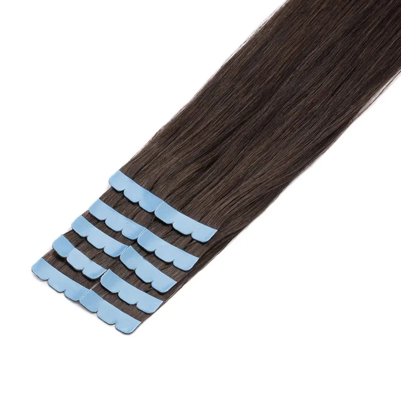 Mini Tape in Hair Extensions Human Hair 3x0.8cm Tiny Interface Tape Ins 360° Movement For Add Side Hair Volume Only 10pcs
