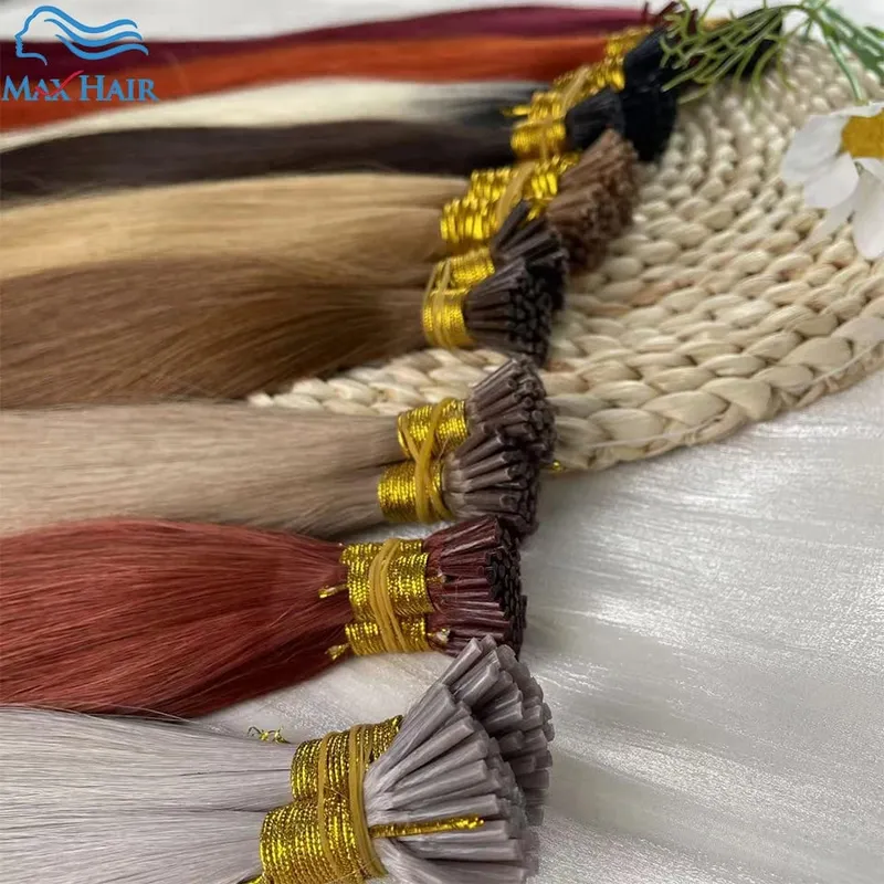 Human Hair I Tip 100% Human Hair Extensions Keratin Straight Brazilian Remy Human Hair Natural Capsule Hair Extension 30 Inch