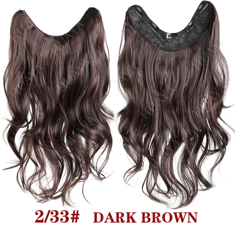 Clip in Hair Extensions 20” One Piece Hair Extension Long Wavy Layered Hairstyles Natural Soft Synthetic Hairpieces for Women — image 9
