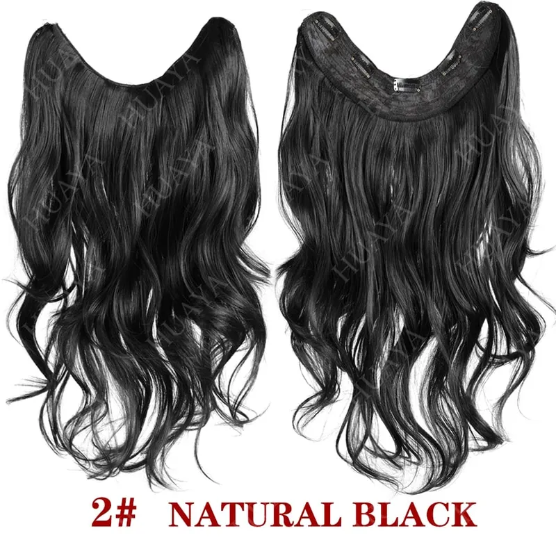 Clip in Hair Extensions 20” One Piece Hair Extension Long Wavy Layered Hairstyles Natural Soft Synthetic Hairpieces for Women