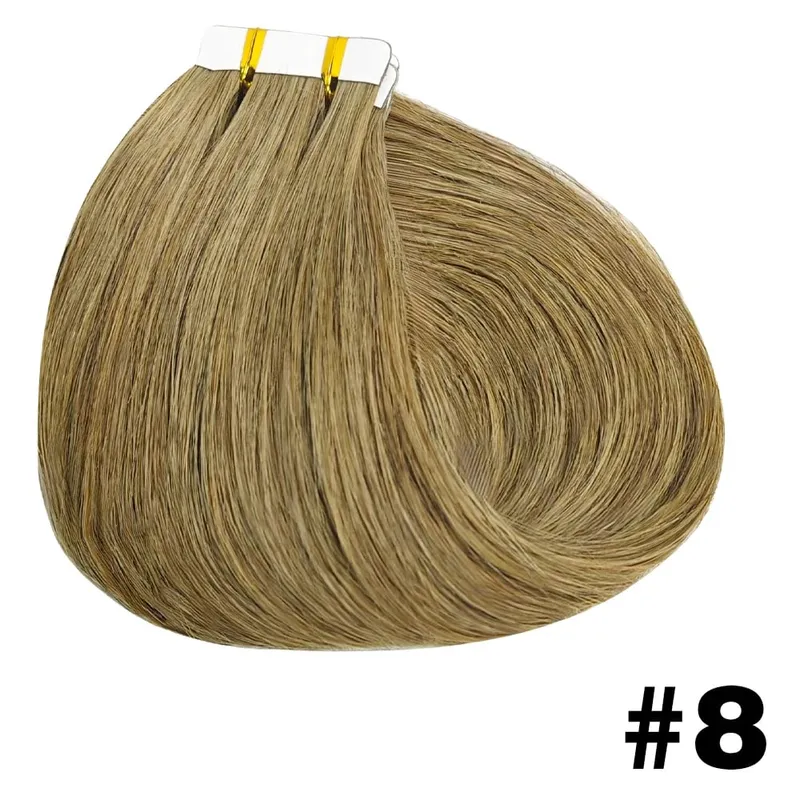 Tape In Hair Extensions Human Hair Straight Natural Black Seamless Weft Skin Extensions 20Pcs 50g/Pack Invisible Tape ins Hair — image 12