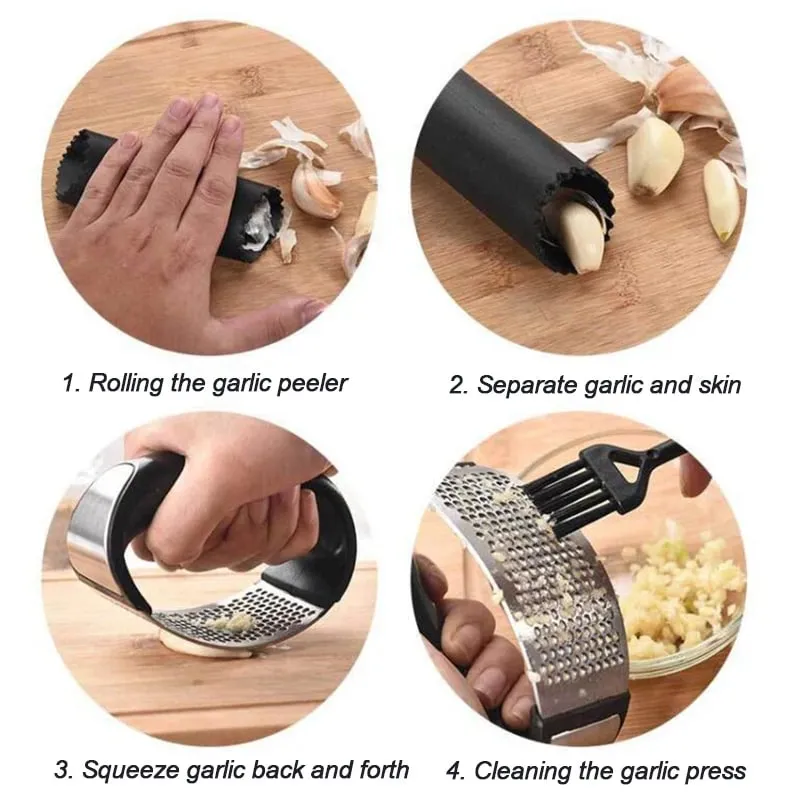 Multifunction Garlic Press Manual Garlic Crusher Press Device Kitchen Garlic Peeler Grinding Grater Kitchen Gadgets