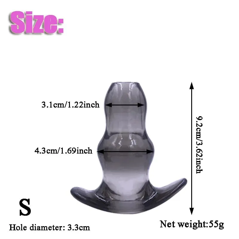 5Sizes Hollow Soft Anal Plug Prostate Massager Butt Plug Enema Sex Toy for Women And Men Anal Dilator Sexual Enhancement Product