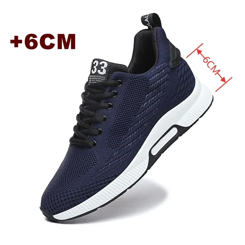 Stor størrelse Elevator Sko Mænd Sneakers Forhøjelse Sko Højde Forøg Sko Indlægssåler 6CM Mand Dagligliv Højdeforøgende Sko