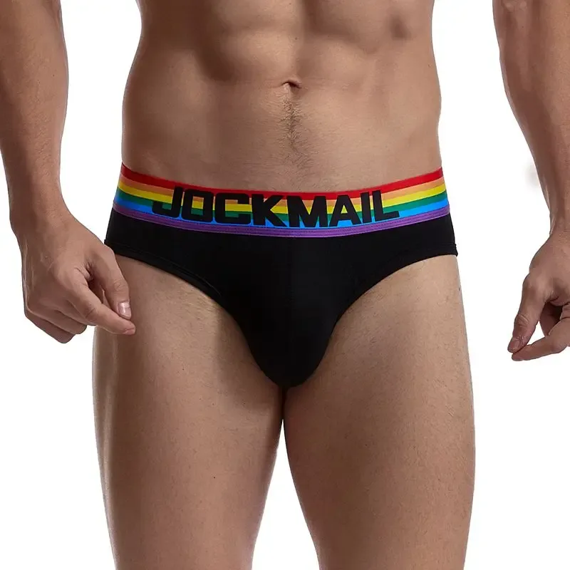 Jockmail 섹시한 남성 속옷 브리프 코튼 로우 라이즈 언더 팬츠 네트 원사 레이스, 통기성 여름 반바지 calzoncillos hombre slip
