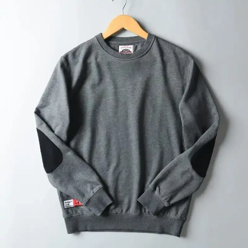 2021 Autumn Winter New Men Fashion Simple Solid Hoodies Foreign Trade Original Single Men's Round Neck Long Sleeve Sweatshirts