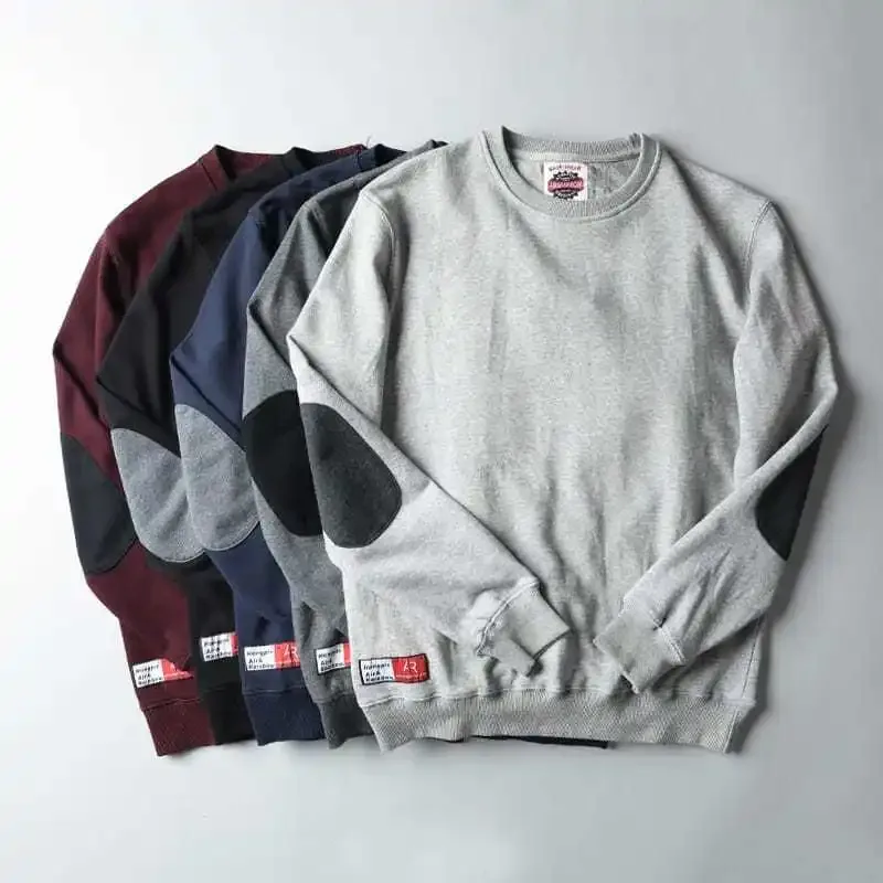 2021 Autumn Winter New Men Fashion Simple Solid Hoodies Foreign Trade Original Single Men's Round Neck Long Sleeve Sweatshirts