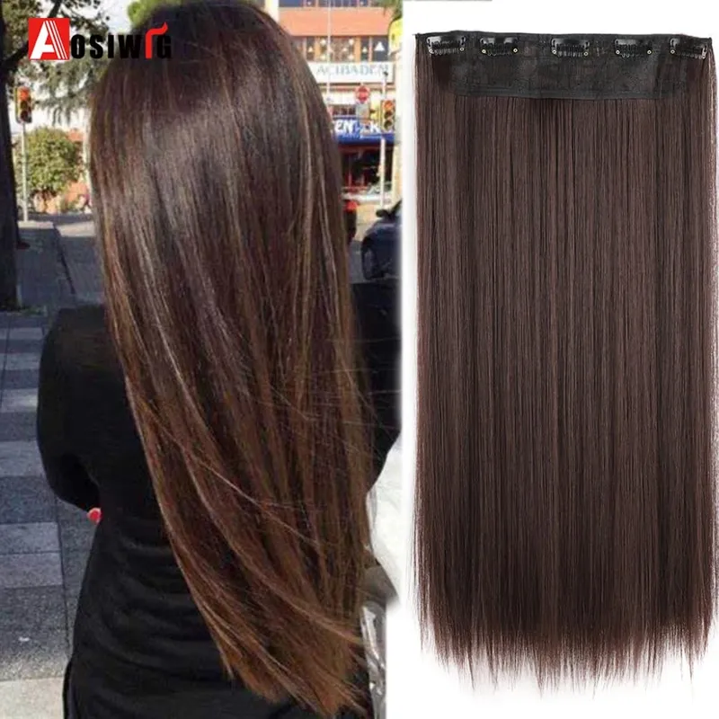 Long Straight Natural Fake Hairpieces Bl