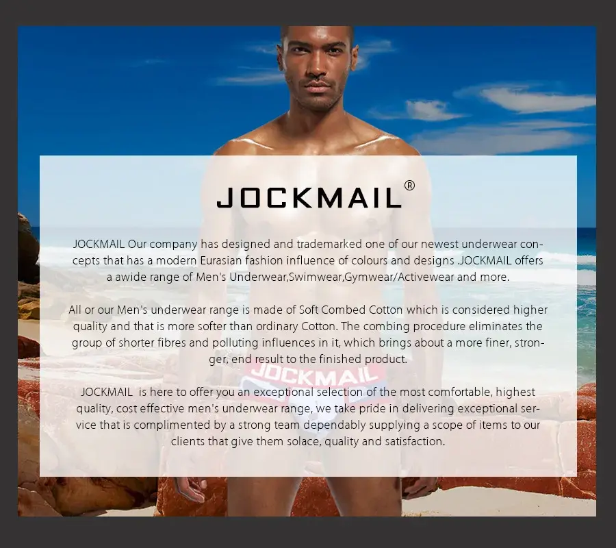 Quần Đùi Nam Cổ Cao Jockmail Cotton, Quần Lót Sọc Cho Nam, Mềm Mại Và Thoải Mái, Gay Cueca