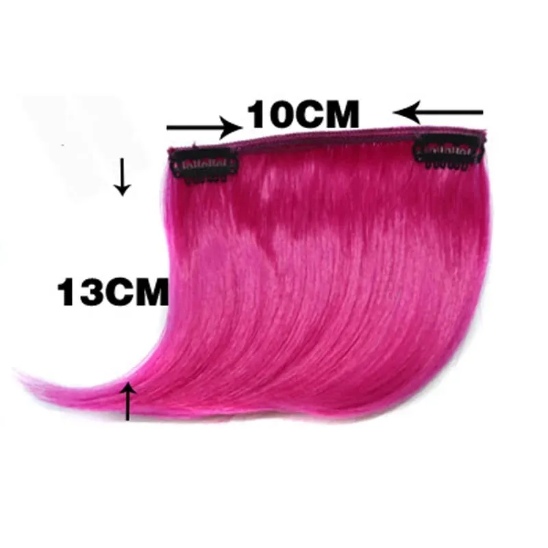 Colorful Synthetic Cosplay Hair Bangs Heat Resistant Invisible Extensions with Clips Quick Style Change Hairpieces