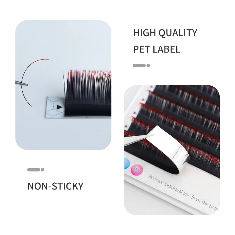 12Rows Ombre Gradient Red Green Blue Purple Color Eyelash Extension Individual Faux Mink False Eye Lashes Makeup