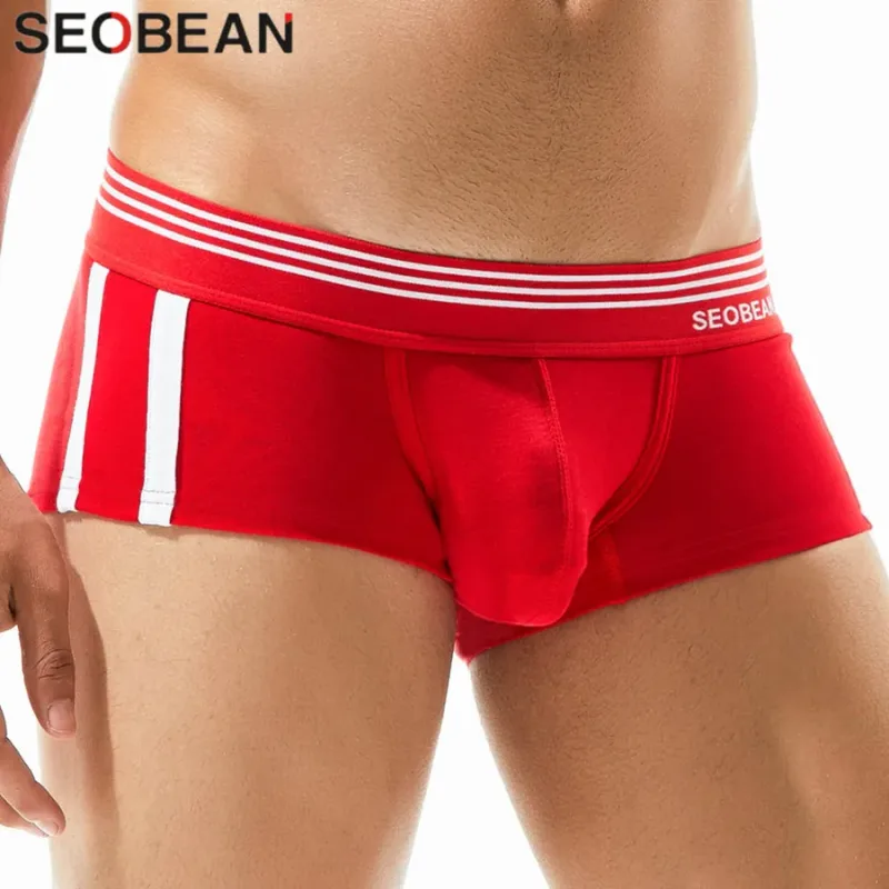 Men's Breathable Cotton Boxer Briefs U-Convex Pouch Low-Waist Comfortable Stretch Soft Underwear for Daily Casual