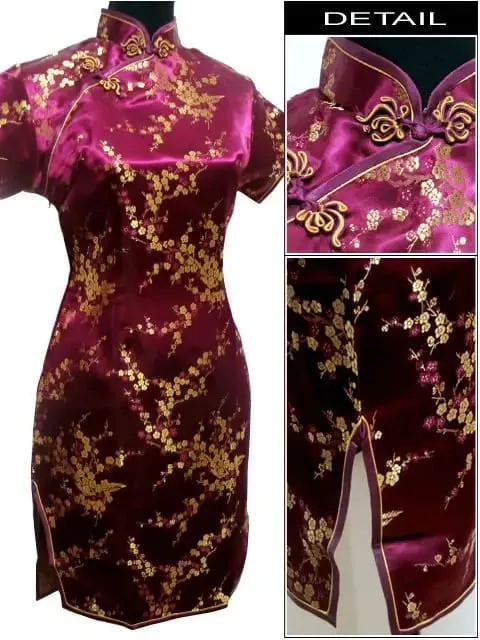 Black Traditional Chinese Women Qipao Dress Sexy Short Mini Cheongsam Handmade Button Flower Large Size 3XL 4XL 5XL 6XL