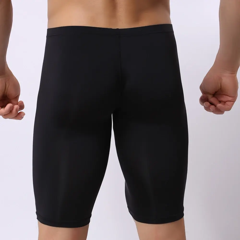 Panlalaking Ultra-manipis na Kasuotang Panloob na Transparent na Panlalaking Boxer Sculpting Half-length Solid U Convex Pouch Boxer Panlalaking Mahabang Kasuotang Panloob