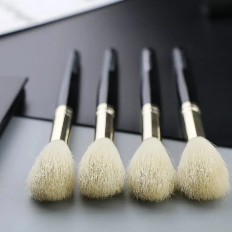 1 pz 100% pelo di capra Evidenziatore Pennelli per trucco nero Professionale Natural Pony Ombretto Blush Sopracciglio Pennelli per trucco