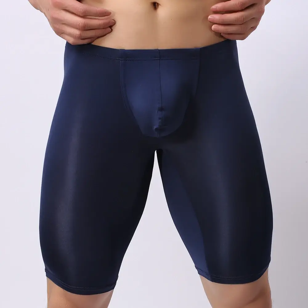Panlalaking Ultra-manipis na Kasuotang Panloob na Transparent na Panlalaking Boxer Sculpting Half-length Solid U Convex Pouch Boxer Panlalaking Mahabang Kasuotang Panloob