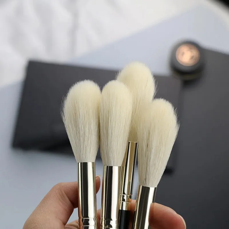 1 pz 100% pelo di capra Evidenziatore Pennelli per trucco nero Professionale Natural Pony Ombretto Blush Sopracciglio Pennelli per trucco