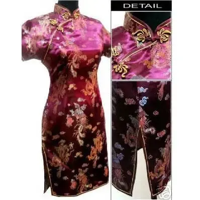 Black Traditional Chinese Women Qipao Dress Sexy Short Mini Cheongsam Handmade Button Flower Large Size 3XL 4XL 5XL 6XL