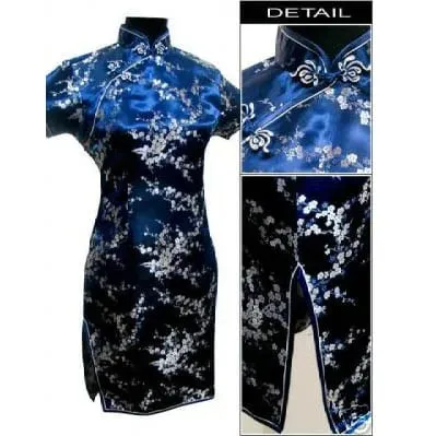 Black Traditional Chinese Women Qipao Dress Sexy Short Mini Cheongsam Handmade Button Flower Large Size 3XL 4XL 5XL 6XL