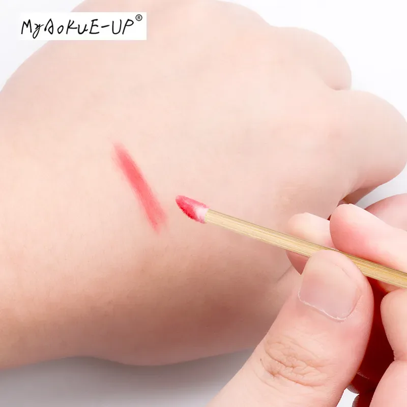 50 ks/balení Jednorázový bambusový kartáček na rty Lashes Mikroštětce Aplikátor Nástroj na prodlužování řas Dámské make-up nástroje