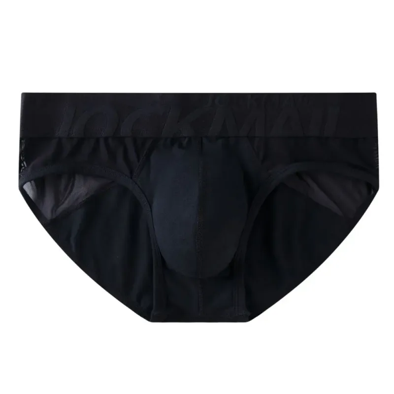 Jockmail 섹시한 남성 속옷 브리프 코튼 로우 라이즈 언더 팬츠 네트 원사 레이스, 통기성 여름 반바지 calzoncillos hombre slip