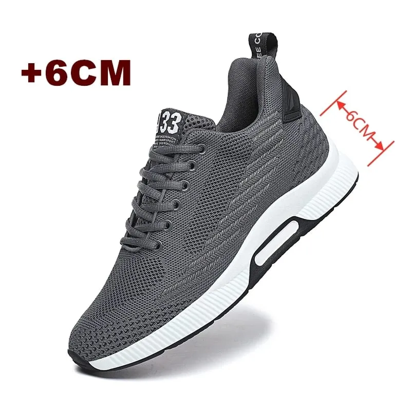 Stor størrelse Elevator Sko Mænd Sneakers Forhøjelse Sko Højde Forøg Sko Indlægssåler 6CM Mand Dagligliv Højdeforøgende Sko