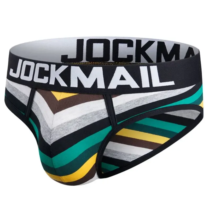 Jockmail 섹시한 남성 속옷 브리프 코튼 로우 라이즈 언더 팬츠 네트 원사 레이스, 통기성 여름 반바지 calzoncillos hombre slip