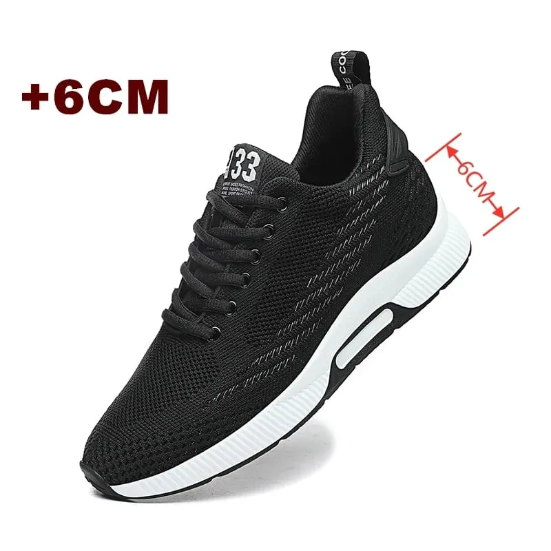 Stor størrelse Elevator Sko Mænd Sneakers Forhøjelse Sko Højde Forøg Sko Indlægssåler 6CM Mand Dagligliv Højdeforøgende Sko