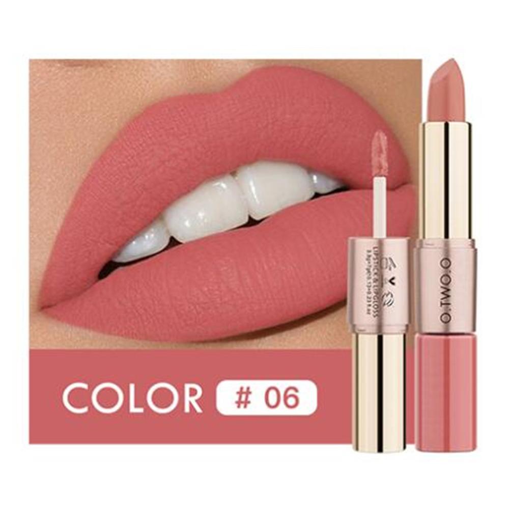 O.TWO.O 2 in 1 Rossetto opaco Lip Gloss Cosmetici Impermeabile Pintalabios Batom Mate Labbra Trucco Rouge 12 colori Stick labbra — image 14