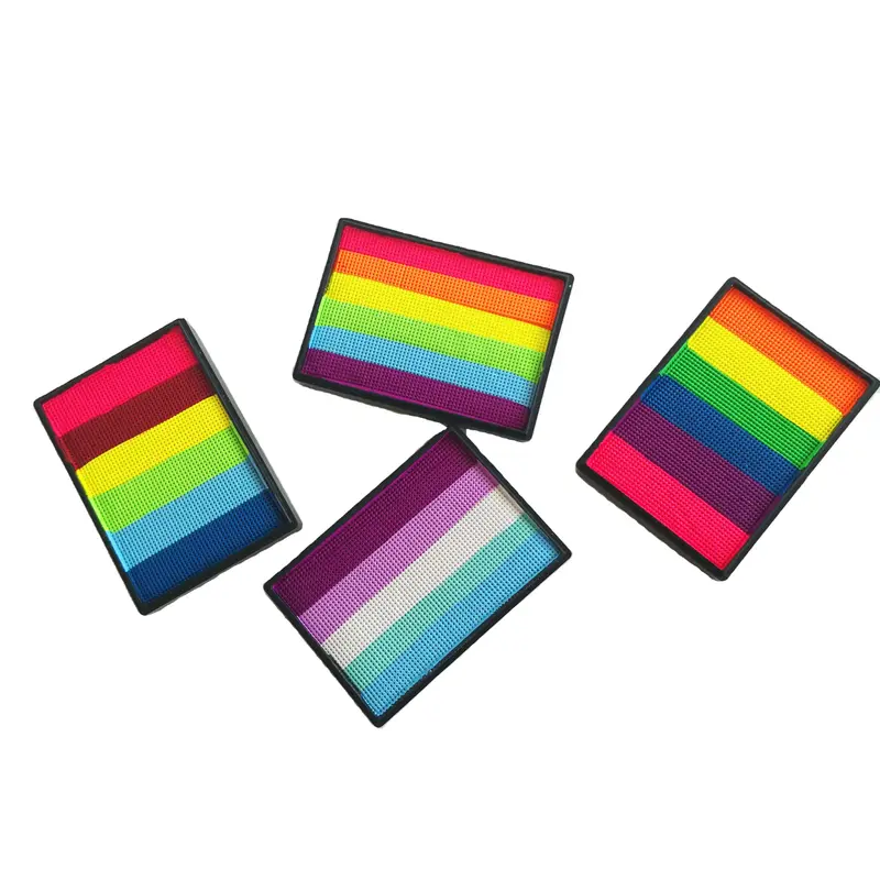50g Cat Badan Wajah Kek Split Rainbow Water Based Eyeliner Bekalan Boleh Basuh Tanpa Toksik — image 2