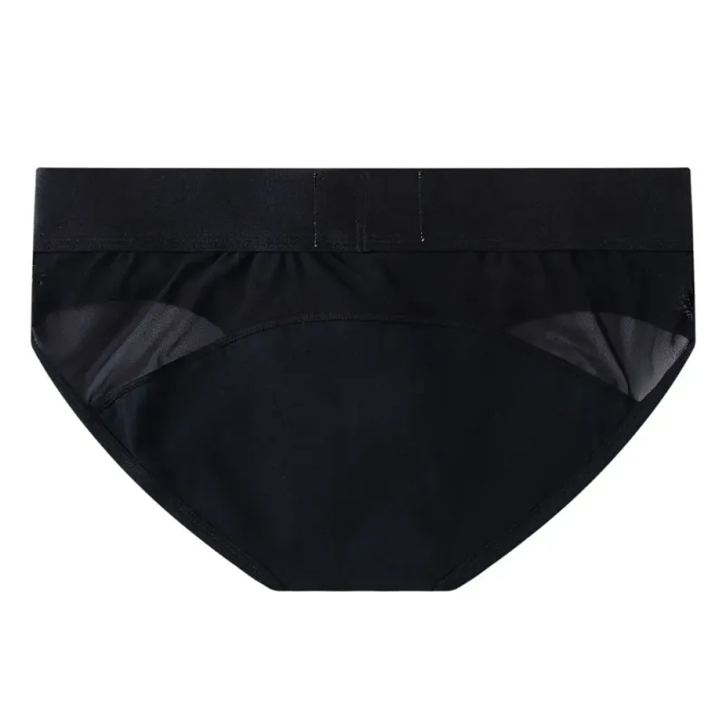 Jockmail 섹시한 남성 속옷 브리프 코튼 로우 라이즈 언더 팬츠 네트 원사 레이스, 통기성 여름 반바지 calzoncillos hombre slip
